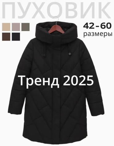 Пуховик черный