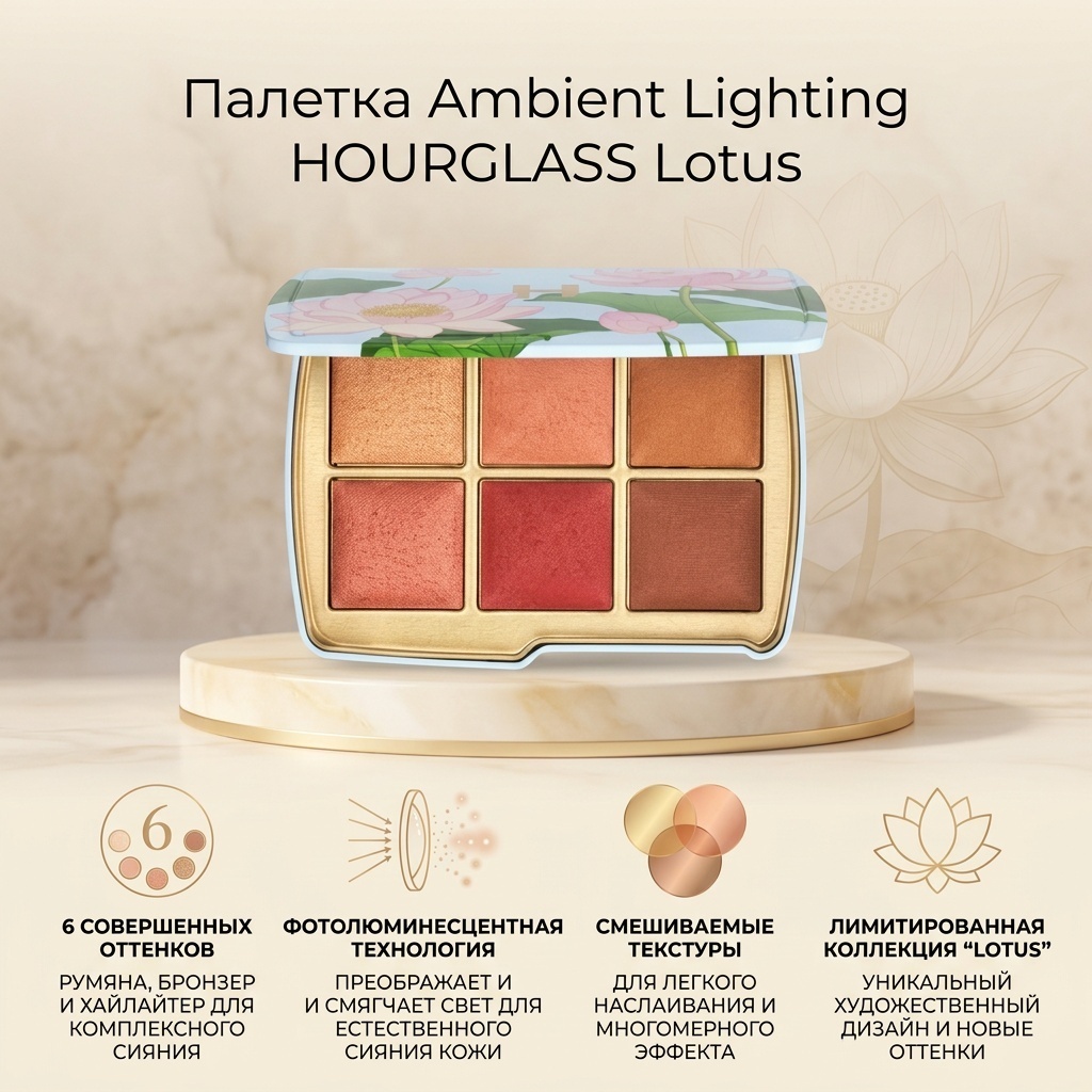HOURGLASS Ambient румяна, бронзер, пудра-контуринг, скульптор Lotus