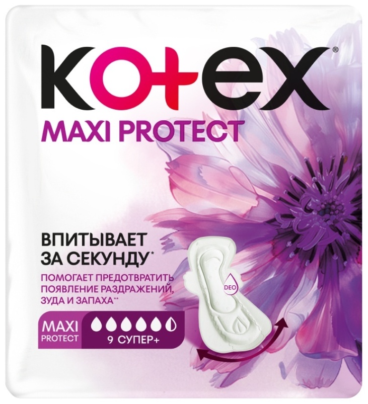 Kotex прокладки Maxi Protect 9 Супер+ 9 шт