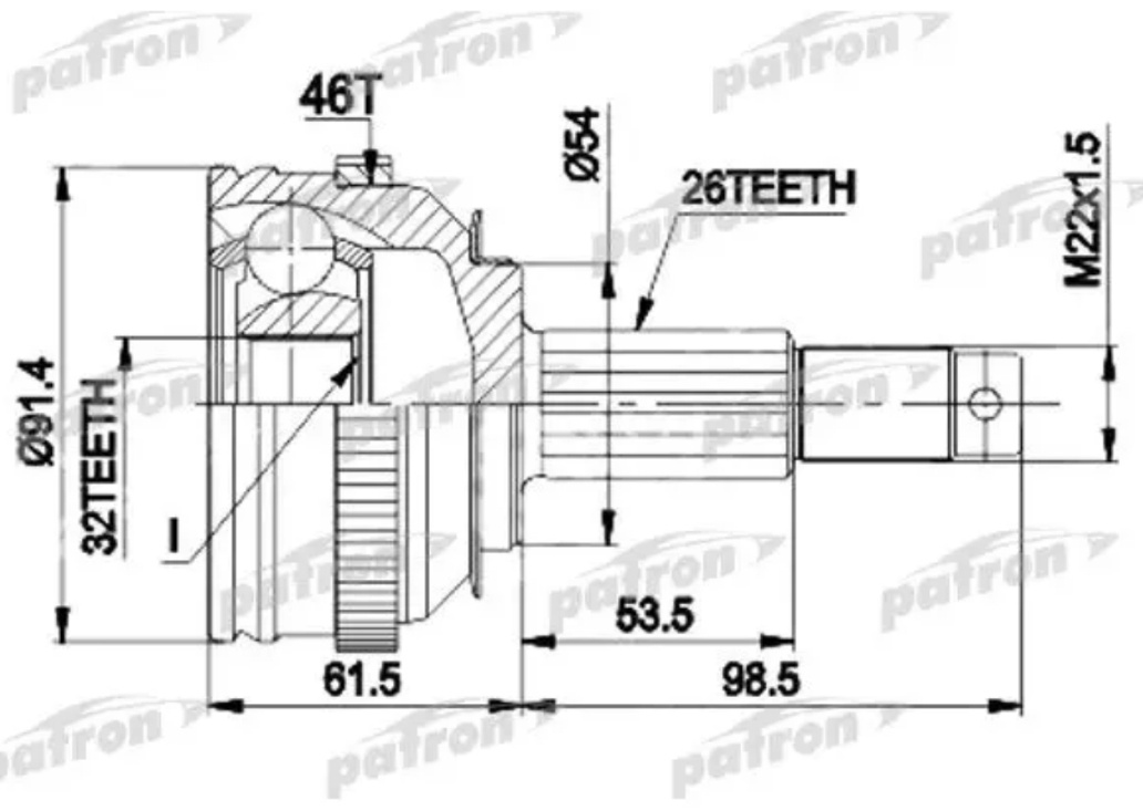PATRON шрус наружный PCV9491