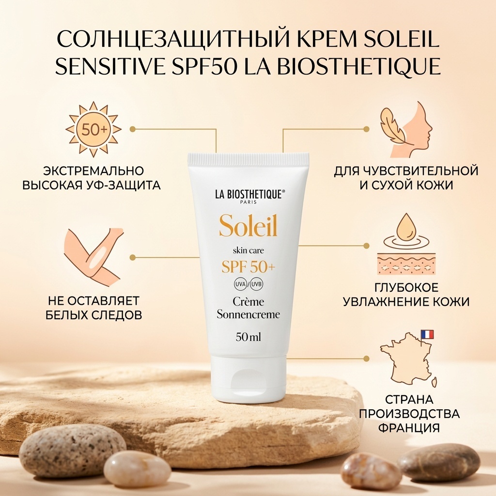 La Biosthetique Sun Care Cream Sensitive SPF50 крем для тела 50 мл