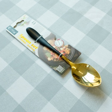 Ложка Eotia 2 шт, черный, золотистый Golden spoon set