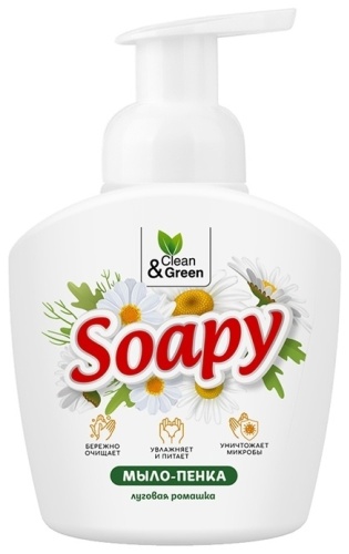 AVS жидкое Жидкое мыло-пенка "Soapy" "Ромашка" пенный дозатор Clean&Green 0.4 л