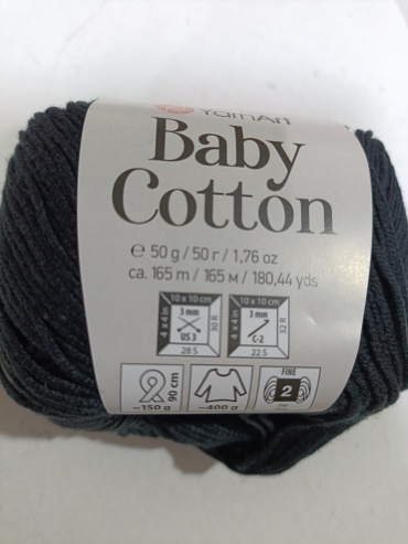 Baby Cotton YarnArt 460 черный 165 м 50 г