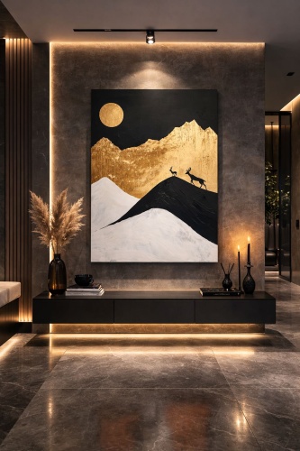 Araystudio.kz картина интерьерная на холсте “Golden Horizon” 70x100 см