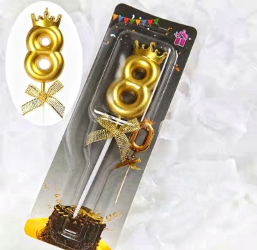 Свеча Happy birthday цифра 8, 1 шт 12 см