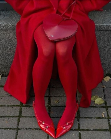 Колготки MinMin velour красный