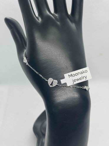 Moonako Jewelry Ai362 длина 18 см, вес 2.22 г серебро, плетение якорное