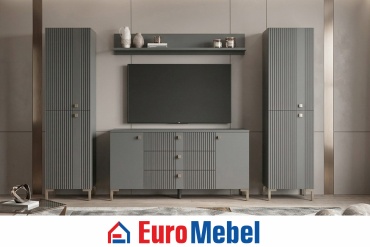 Комплект для гостиной Euromebel Триумф 00078816, графит