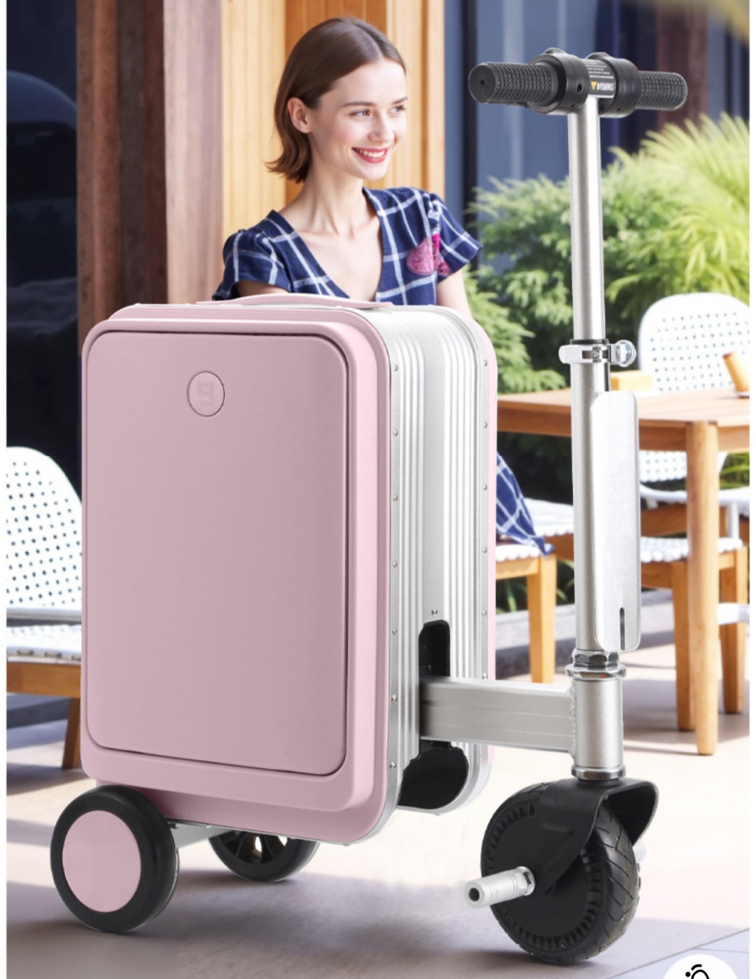 Чемодан-самокат One travel алюминий, ABS-пластик 20 л розовый