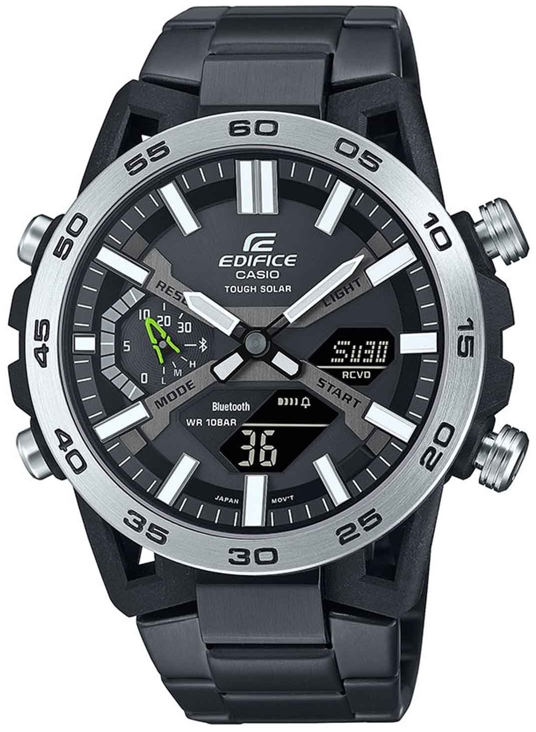 Кварцевые CASIO ECB-2000DD-1ADF нержавеющая сталь, карбон