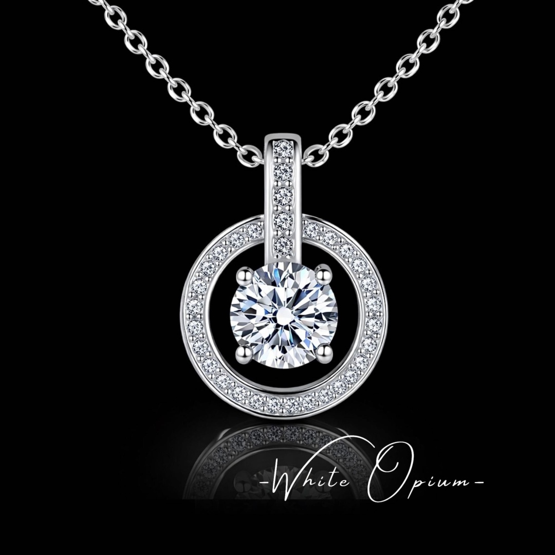 Колье White Opium L103 длина 45 см вес 3 г серебро, муассанит