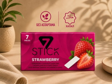 Жевательная резинка 7STICK со вкусом клубники без аспартама халал 7 шт