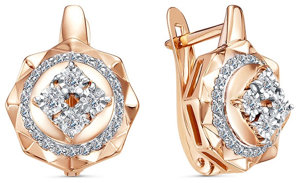Серьги Lucente Бриллианты Якутии EAR-LU-585-572469 вес 3.55 г золото, бриллиант