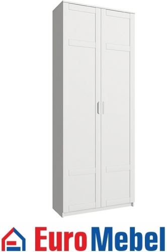 Распашной шкаф Euromebel Скаген, 90x230х36.8 см, белый