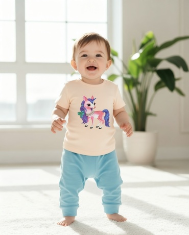 Футболка Wankids Единорог бежевый