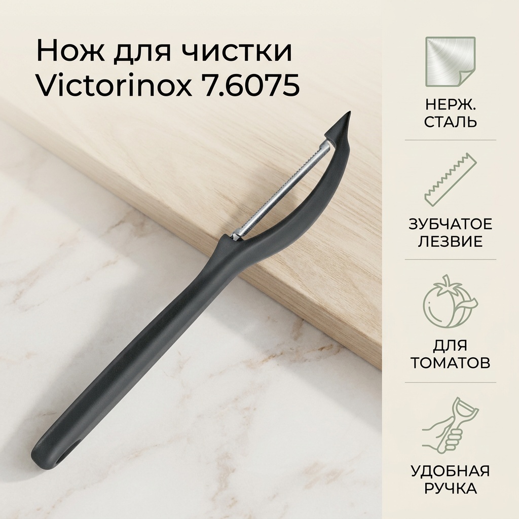 Нож для чистки Victorinox, лезвие: нержавеющая сталь 1 шт