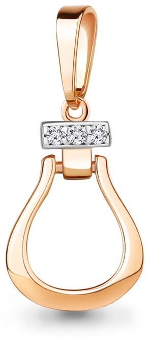 Подвеска AQUAMARINE 345584 вес 0.97 г серебро, фианит