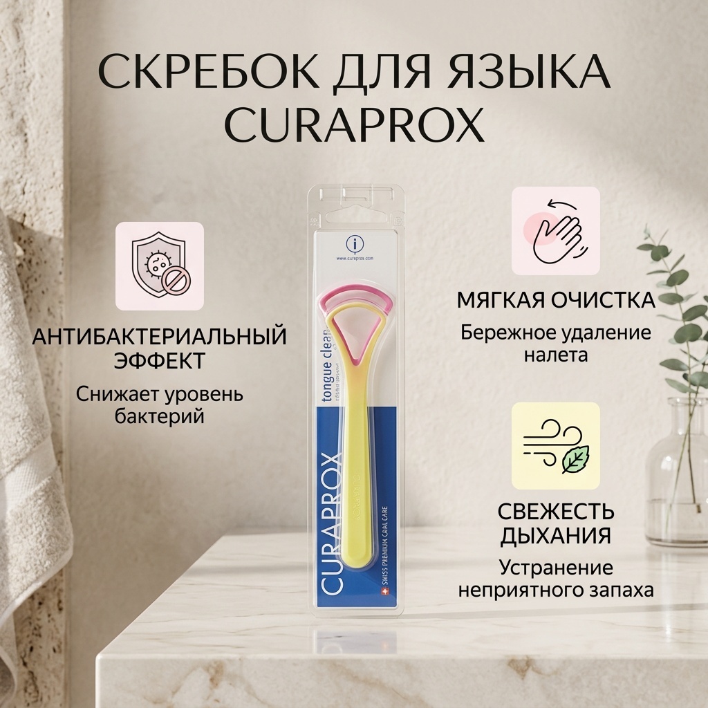 CURAPROX Скребок для языка очиститель языка мягкая 2 шт