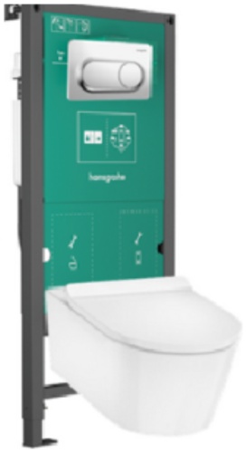 Унитаз с инсталляцией Hansgrohe 01022180/66002000/60193450/60148450, санкерамика