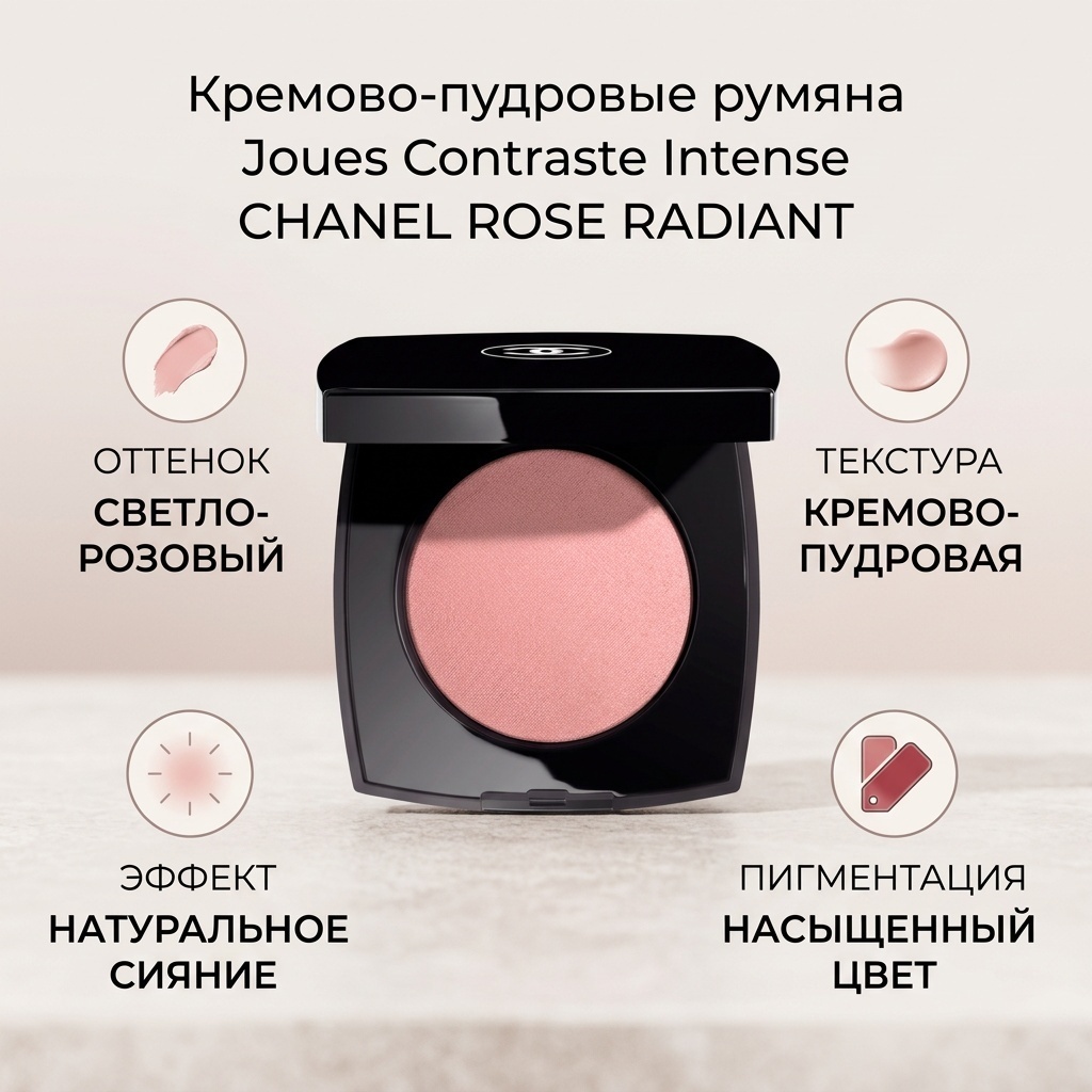 CHANEL Кремово-пудровые румяна Joues Contraste Intense румяна ROSE RADIANT