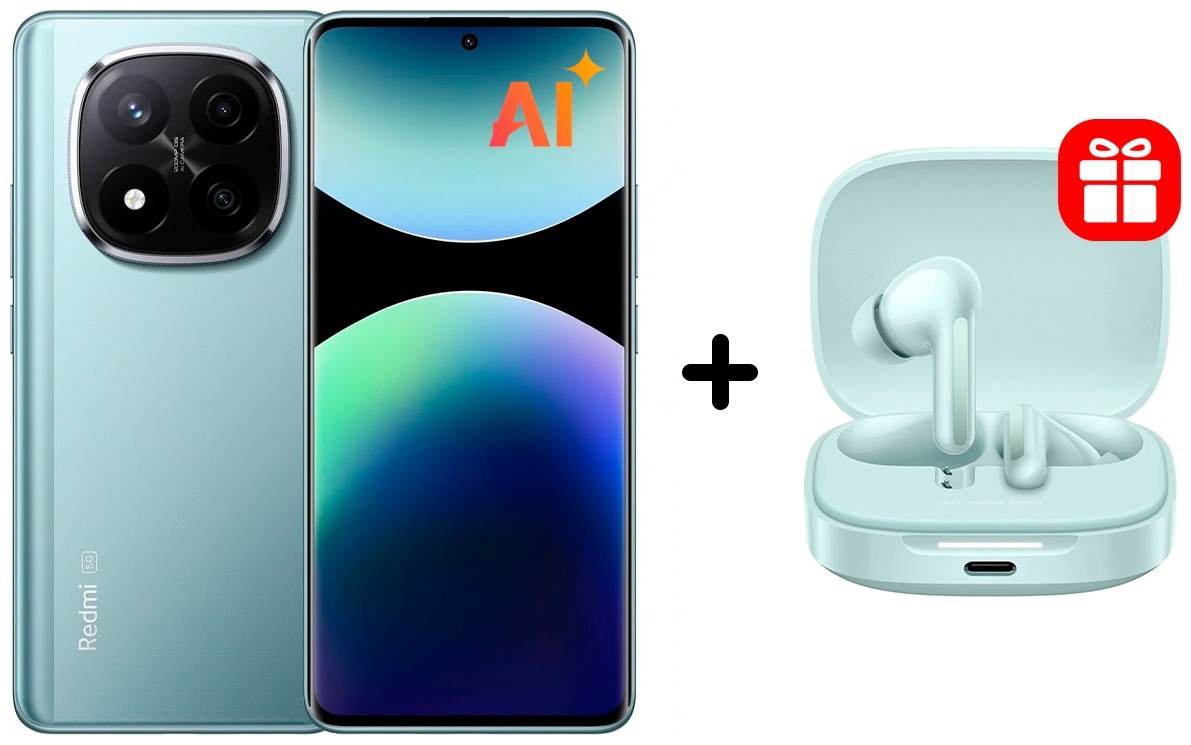 Смартфон Xiaomi Redmi Note 14 Pro Plus 8 ГБ/256 ГБ голубой + подарок