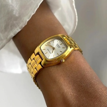 Кварцевые CASIO Elegant Gold Silver, изящный ювелирный стиль нержавеющая сталь