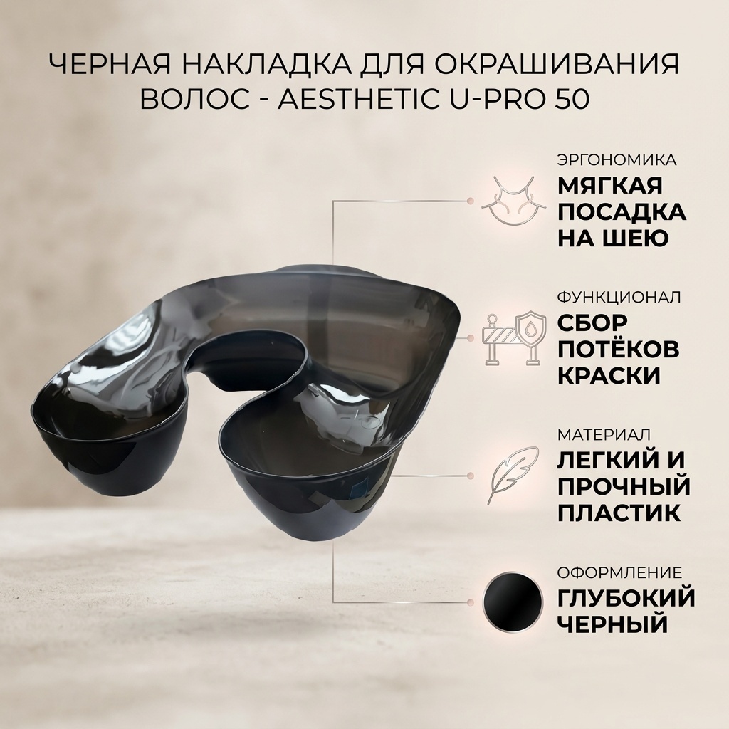 Накладка на шею для покраски волос черный