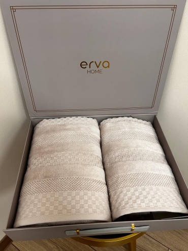 Набор полотенец ERVA HOME 140x70 см, хлопок, махровая ткань, 2 шт,