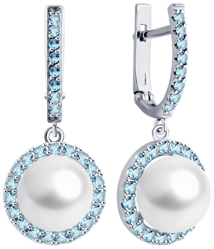 Серьги Diamant 52-321-02823-1 вес 5.08 г золото, топаз