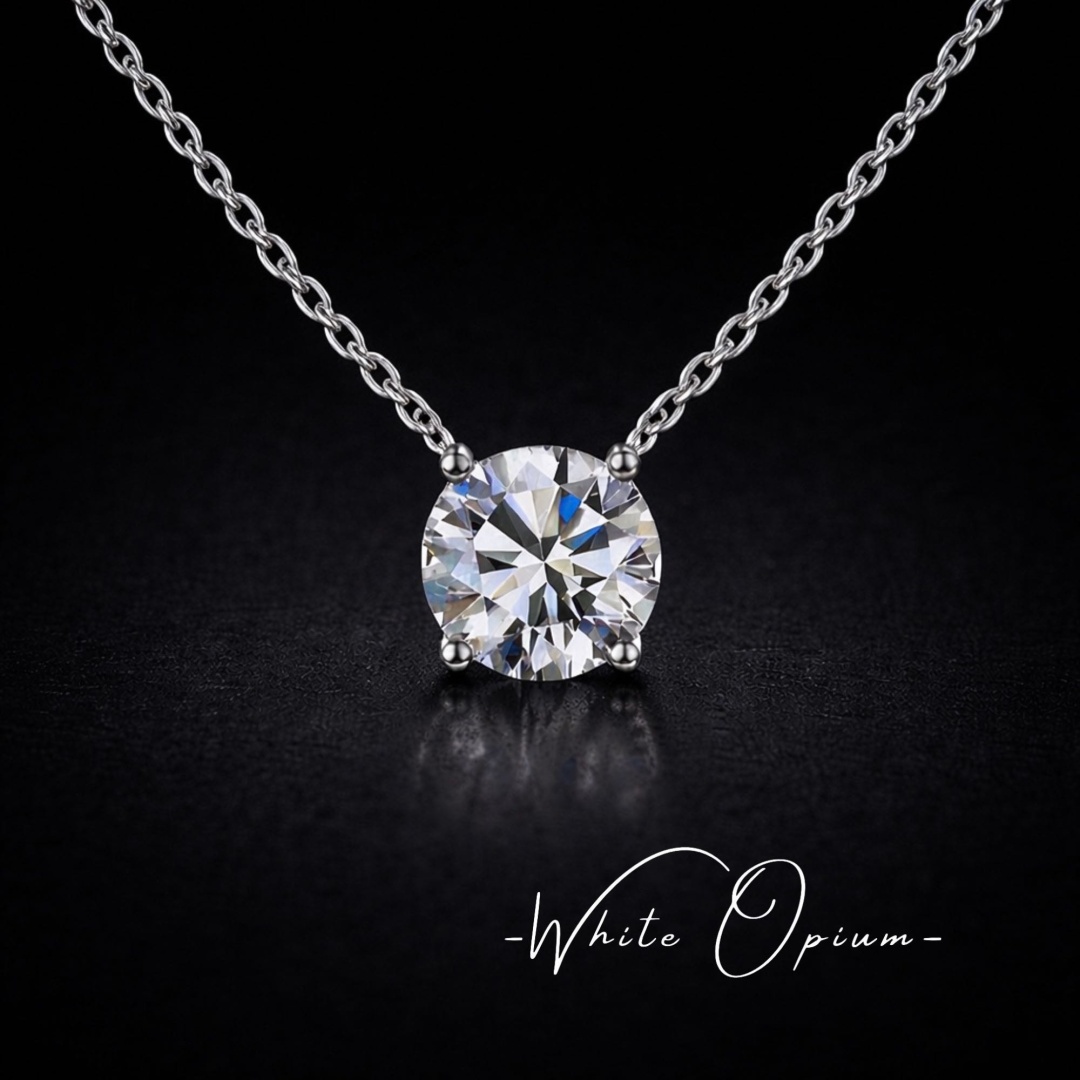 Колье White Opium Classic 1 ct длина 45 см вес 3 г серебро, муассанит