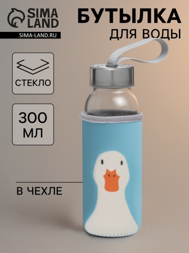 Бутылка Sima-land 0.3 л голубой, прозрачный, винтовая, стекло