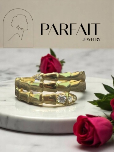 PARFAIT JEWELRY GFC_PJ_Zmeika_IG_071 размер 18 вес 2.9 г золото, фианит