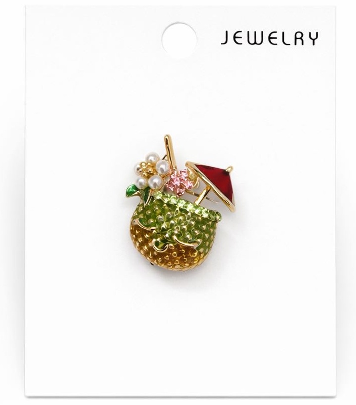 Брошь Jewelry бижутерный сплав, жемчуг, эмаль, стразы