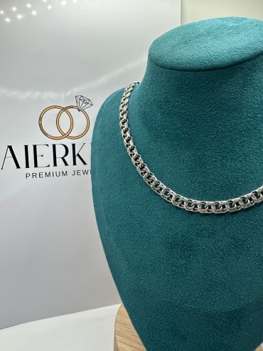 AIERKEM BRAND 3 длина 50 см, вес 10 г серебро, плетение бисмарк