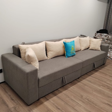 Диван Диванчик Like maxi 2020, 300х95 см, обивка велюр, коричневый
