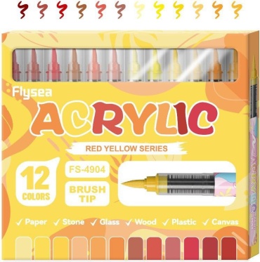 Маркер Flysea Flysea Red yellow series, 12 шт, 1 мм, Мультиколор