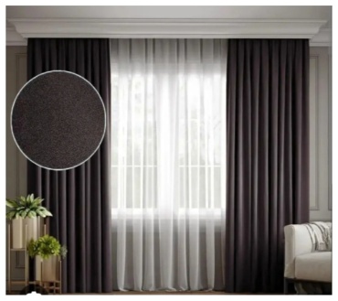 Комплект Kerbez Home Design 500x270 см 3 шт, сетка, лен, коричневый