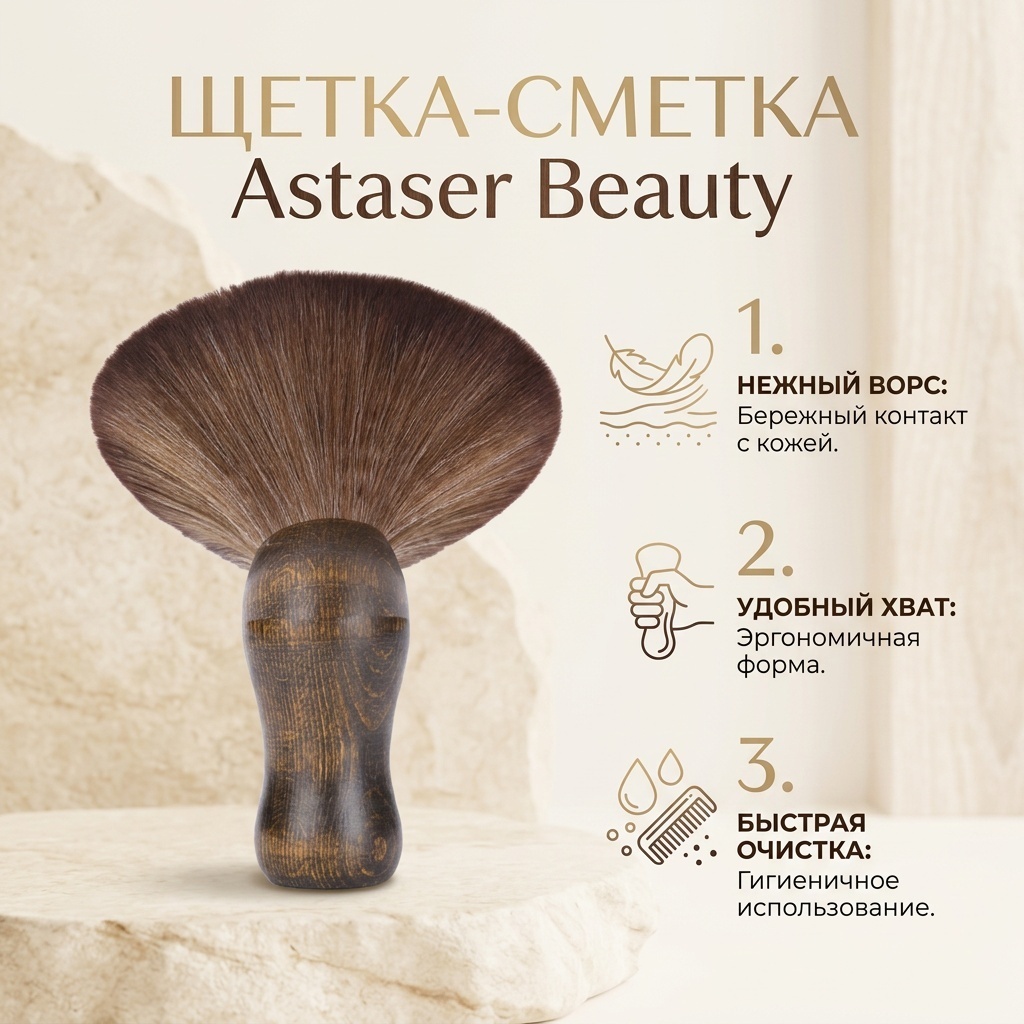 Astaser Beauty щетка-сметка коричневый