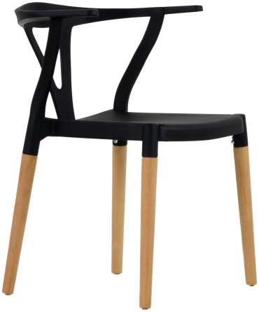 Стул SK Trade Wishbone, 75x55x47 см, черный 1 шт.
