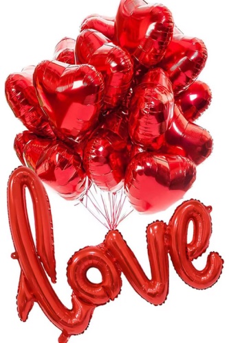 Набор воздушных шаров Love однотонный 24 шт, красный