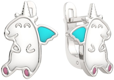 Серьги Lucente Silver EAR-LU-925-610591 вес 1.15 г серебро, эмаль