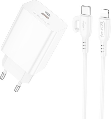 Borofone BA21A Pro (20W) Lightning, USB Type-C 20 Вт белый