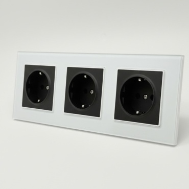 Розетка Империя света Glass WMB-3013, белый, черный