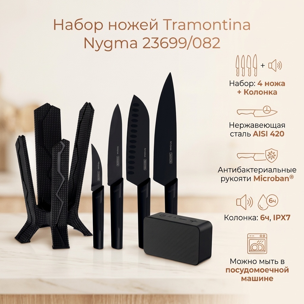 Набор ножей Tramontina 23699/082, лезвие: нержавеющая сталь 4 шт