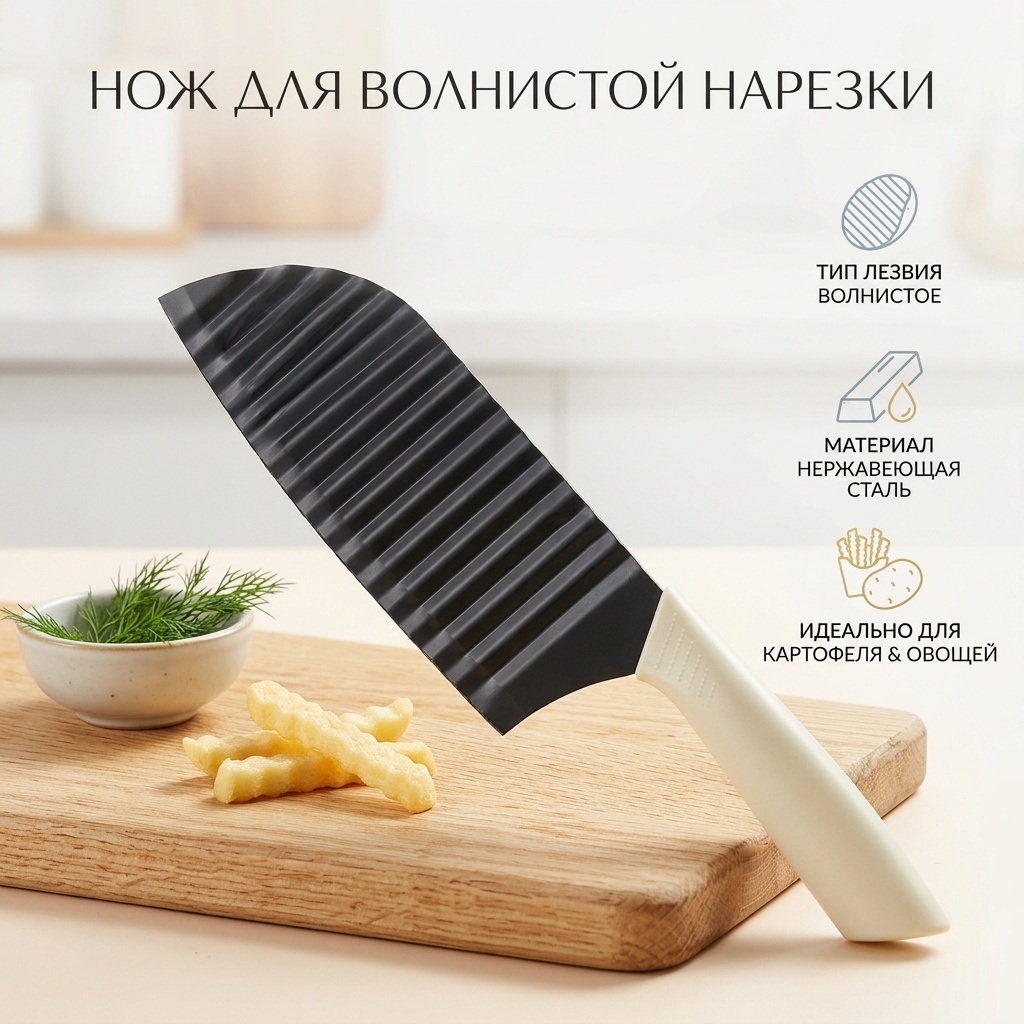 Нож для нарезки , лезвие: нержавеющая сталь 1 шт