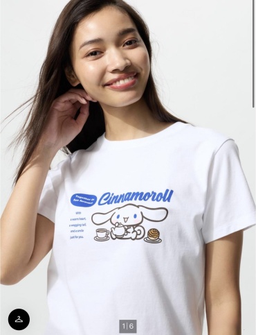 Футболка Uniqlo UT с принтом Cinnamoroll белый