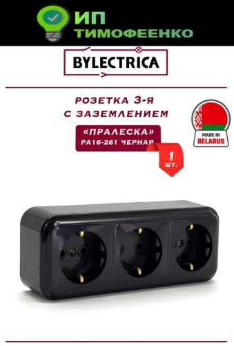 Розетка Bylectrica РА16-265, черный