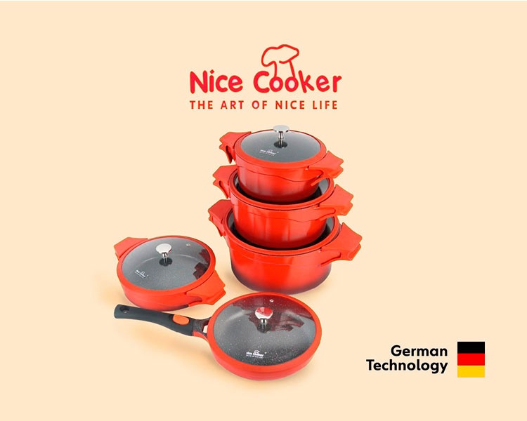 Nice Cooker набор посуды HLO-10T K-C (R) 10 в 1