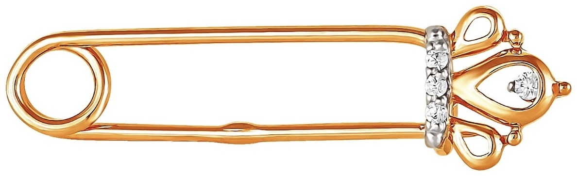 Булавка ORTA GOLD 404707 1 1 1 вес 0.77 г золото, фианит